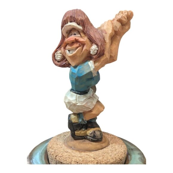 Jar With Cork Lid Tumbleweed Pottery Green Fees Teal USA Handcrafted Golf Golfer - Picture 14 of 16